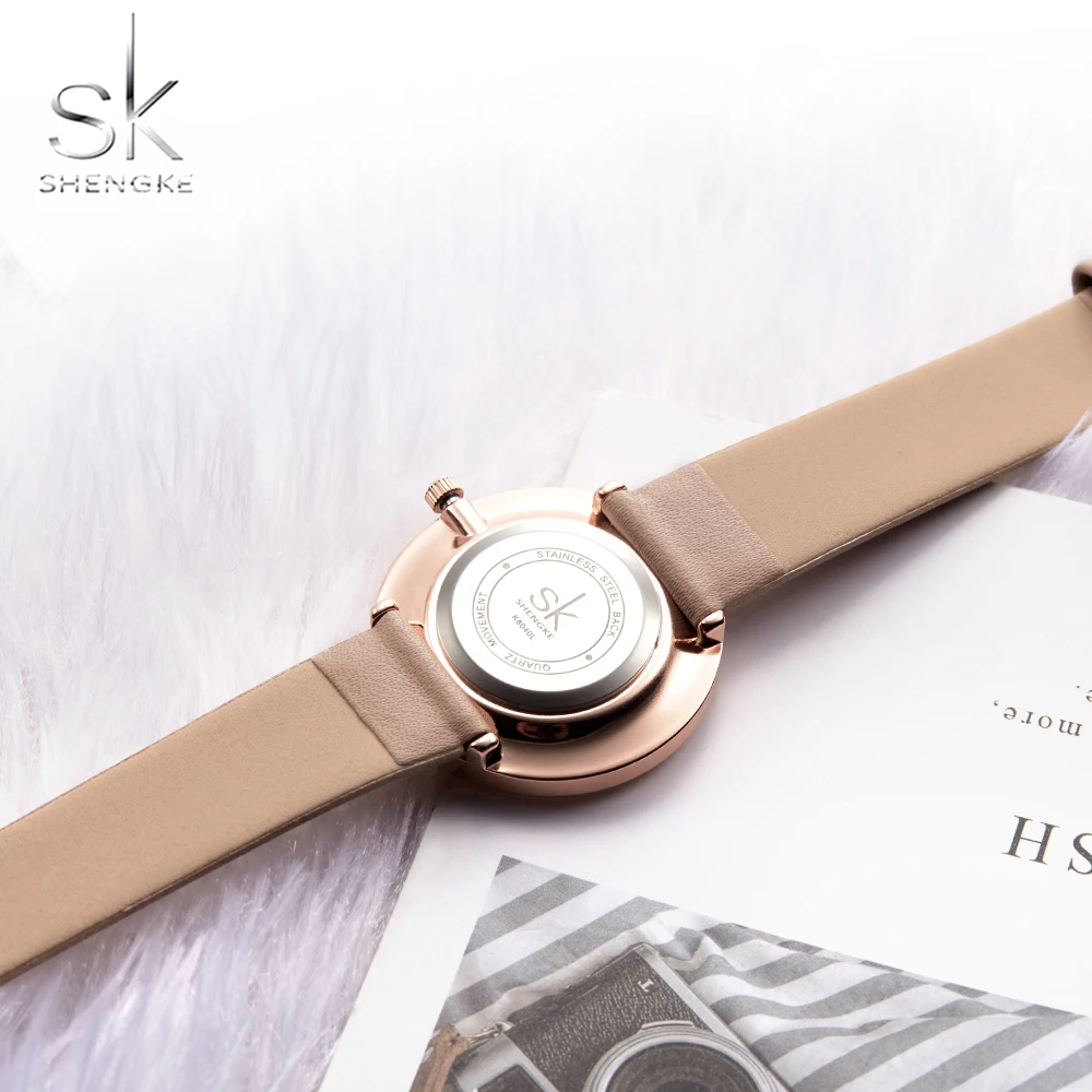 

Shengke Luxury Women's Watches Simple Fashion Blue SK Top Brand Women Watch Leather Ladies clock Reloj Mujer Zeagrek Dmaski