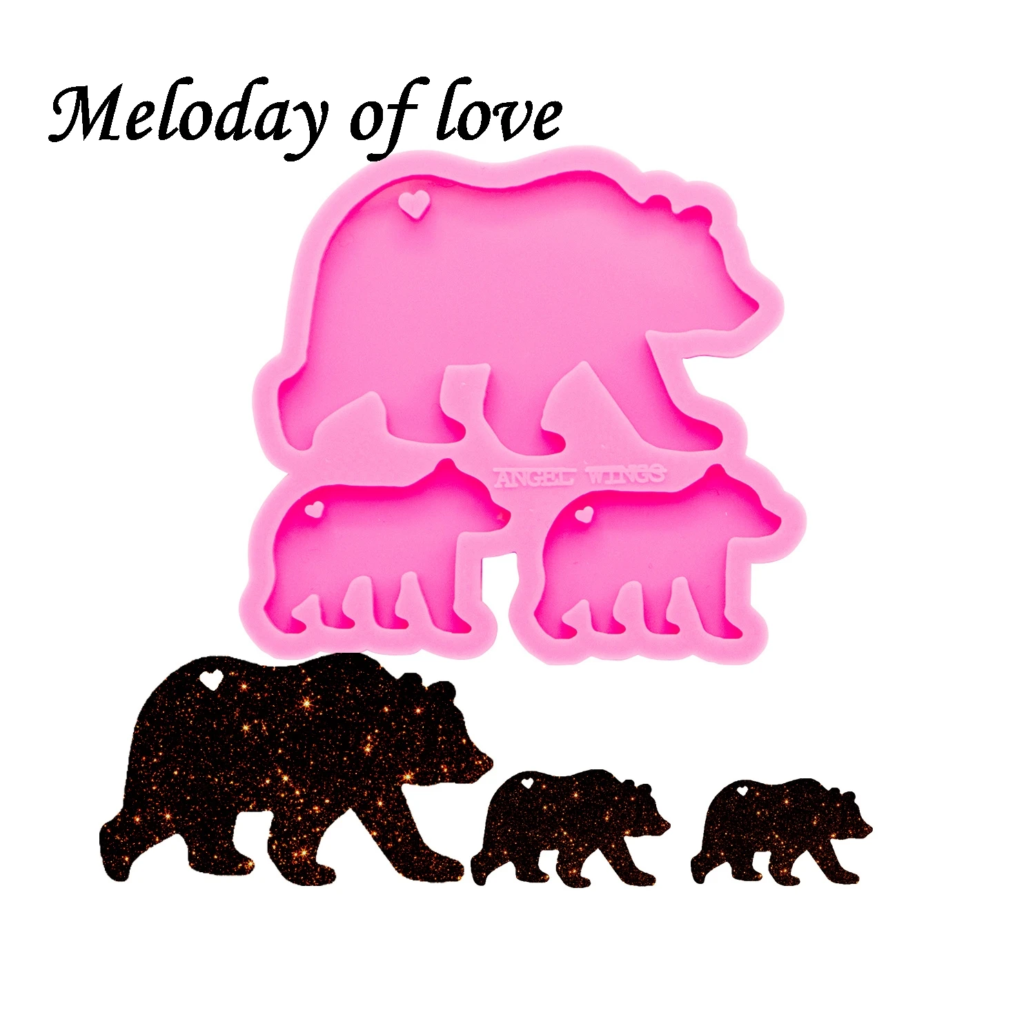 

Силиконовая форма для торта медведь семья DY0056