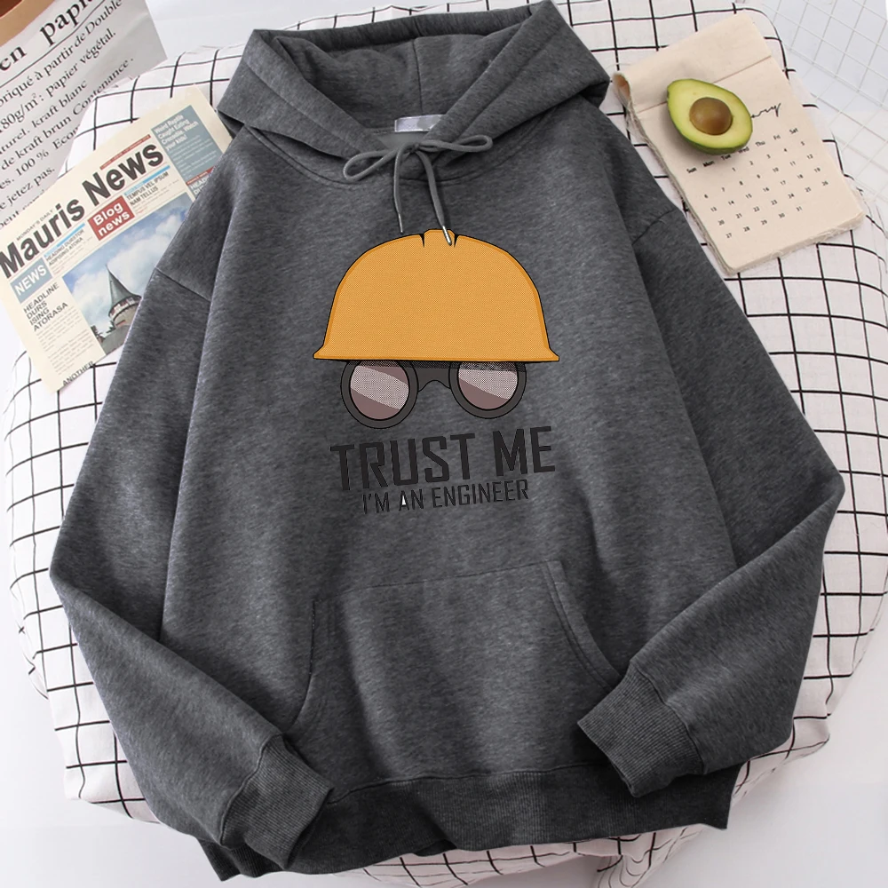 

Hot Sale Loose Vintage Streetwear Trust Me I'M An Engineer Printing Male Hooded Coldproof Vogue Men Sweatshirt Large Size Hoodie