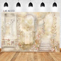 laeacco sping fairytale garden watercolor flowers girls birthday backdrop baby shower portrait customized photography background