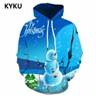 Толстовка мужская с 3D-принтом, свитшот на Рождество, худи с изображением снеговика, свитшот с аниме на новый год, худи в стиле хип-хоп, одежда с принтом