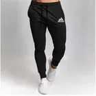 Мужские тренировочные штаны, повседневная одежда для фитнеса, облегающие спортивные брюки, черные спортивные штаны