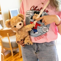 cute plush toy cartoon animal teddy bear backpack doll christmas birthday children gift coin purse adult mobile phone cosmetic b