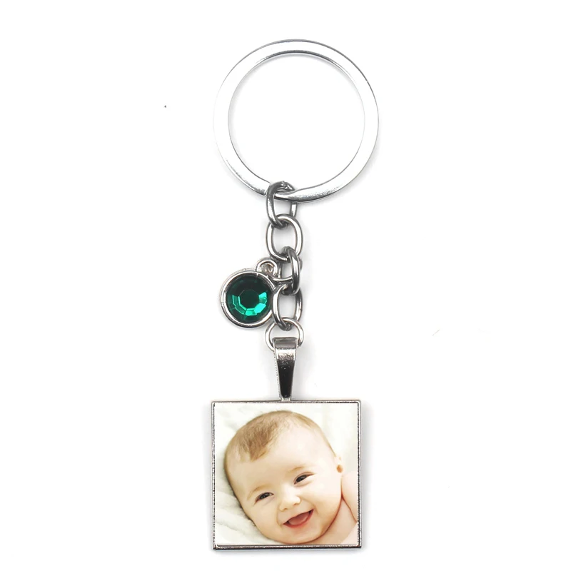 

Handmade Personality Square keychain Photo Family Photo Baby Child Dad Mom Brothers Sisters Grandparents Private Customizeds