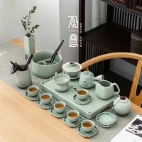 aesthetic tea set charms display porcelain kung fu tea pot and cup set portable gift box tetera porcelana teaware sets bg50ts