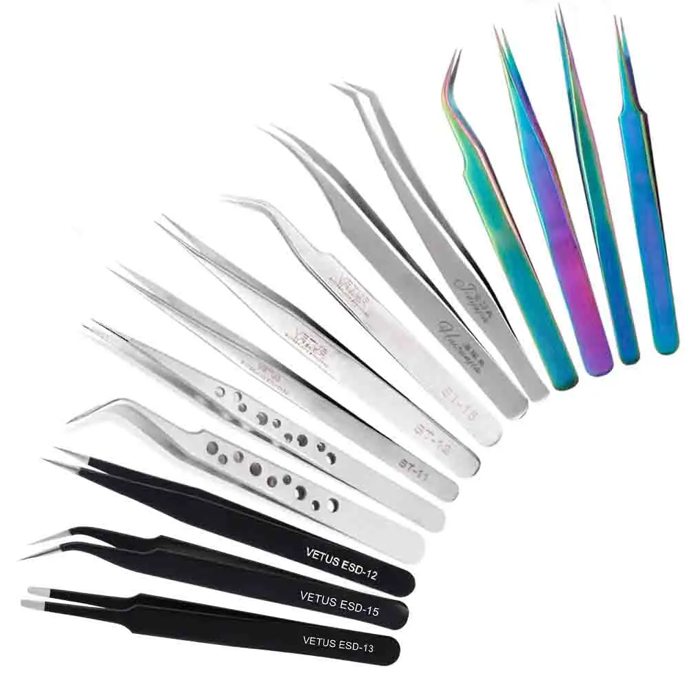 1 шт. цветной Антистатический пинцет для наращивания ресниц из нержавеющей