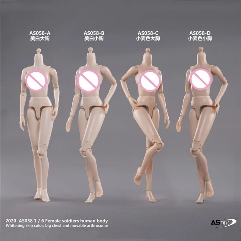 

ASTOYS 1/6 Pale /suntan Skin Girl Figure Body Model Flexible Soldier Dll 12" Female Action Body In Stock