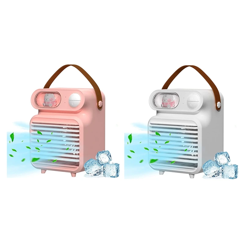 

Portable Air Conditioner Fan 3 Wind Speed 3 Colors Mini Personal Desktop Air Cooler Fan with Handle for Home Outdoor