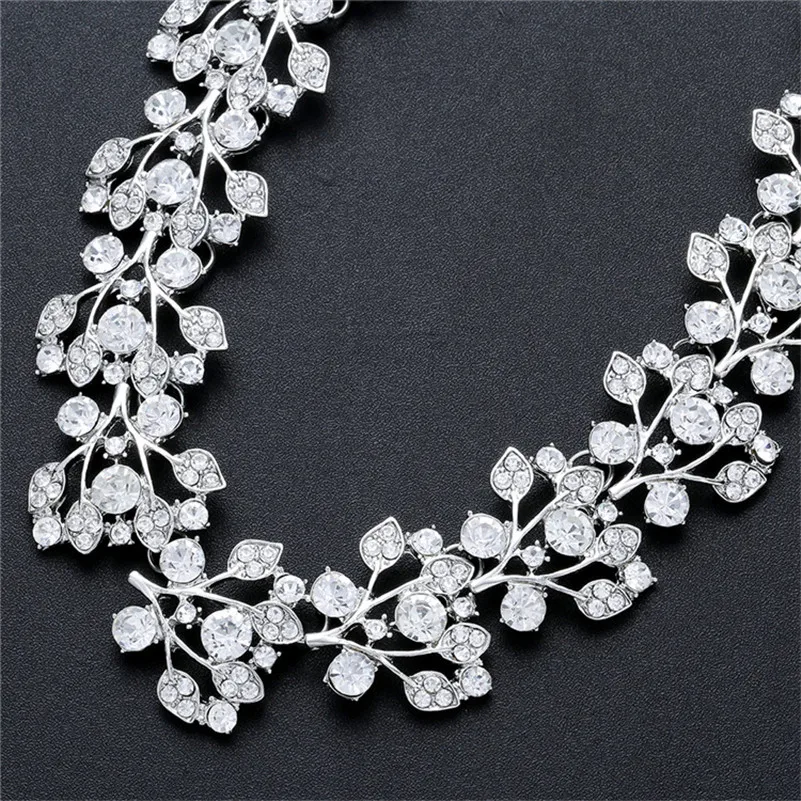 Набор свадебных украшений CC сережки гвоздики и ожерелье комплект из 2 предметов