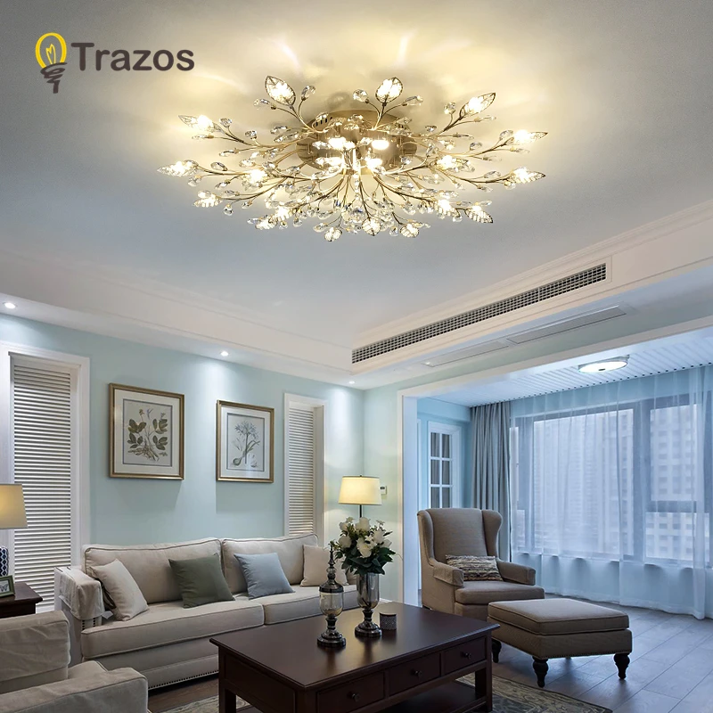 2020 современный роскошный светодиодный потолочный светильник с кристаллами Lustre de