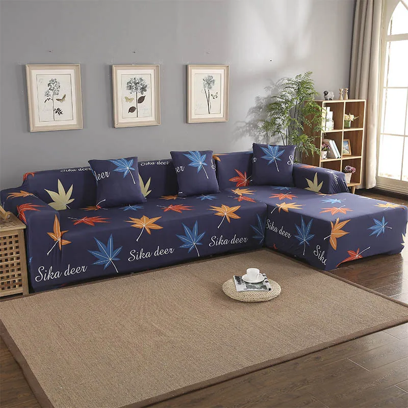 Цветной плюшевый утолщенный эластичный чехол для дивана секционный