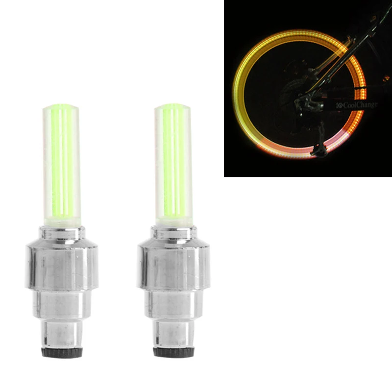 (QILEJVS)2Pcs Bike Lights Bicycle Tyre Tire Valve Caps Wheel Spokes LED Light 4 Color APR17_17 | Спорт и развлечения