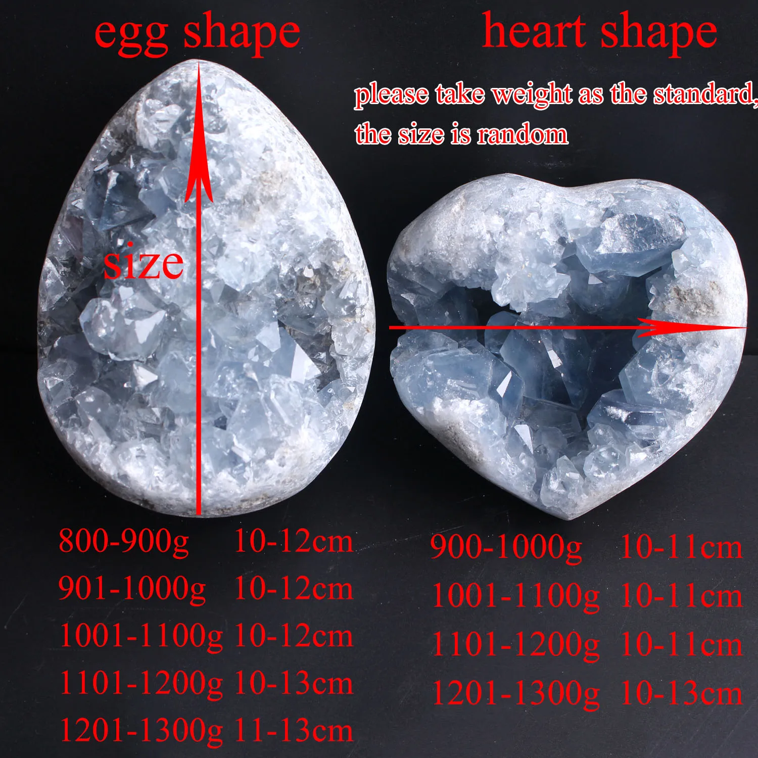 Большой размер натуральный синий Небесный кристалл любовь сердце в форме