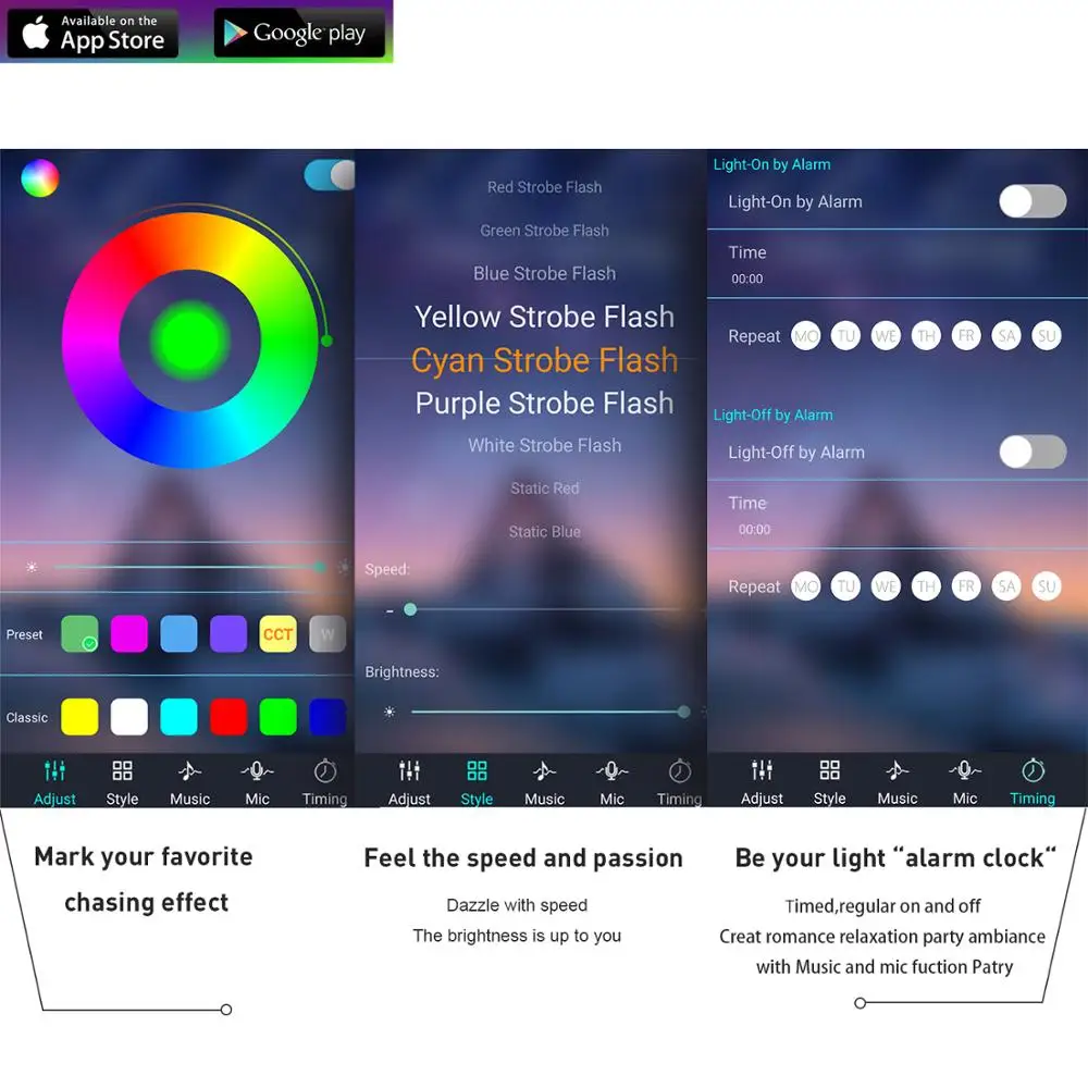 5050 RGB Светодиодные ленты светильник s 12V 10 м (32.8ft) с Bluetooth App Управление музыкальной