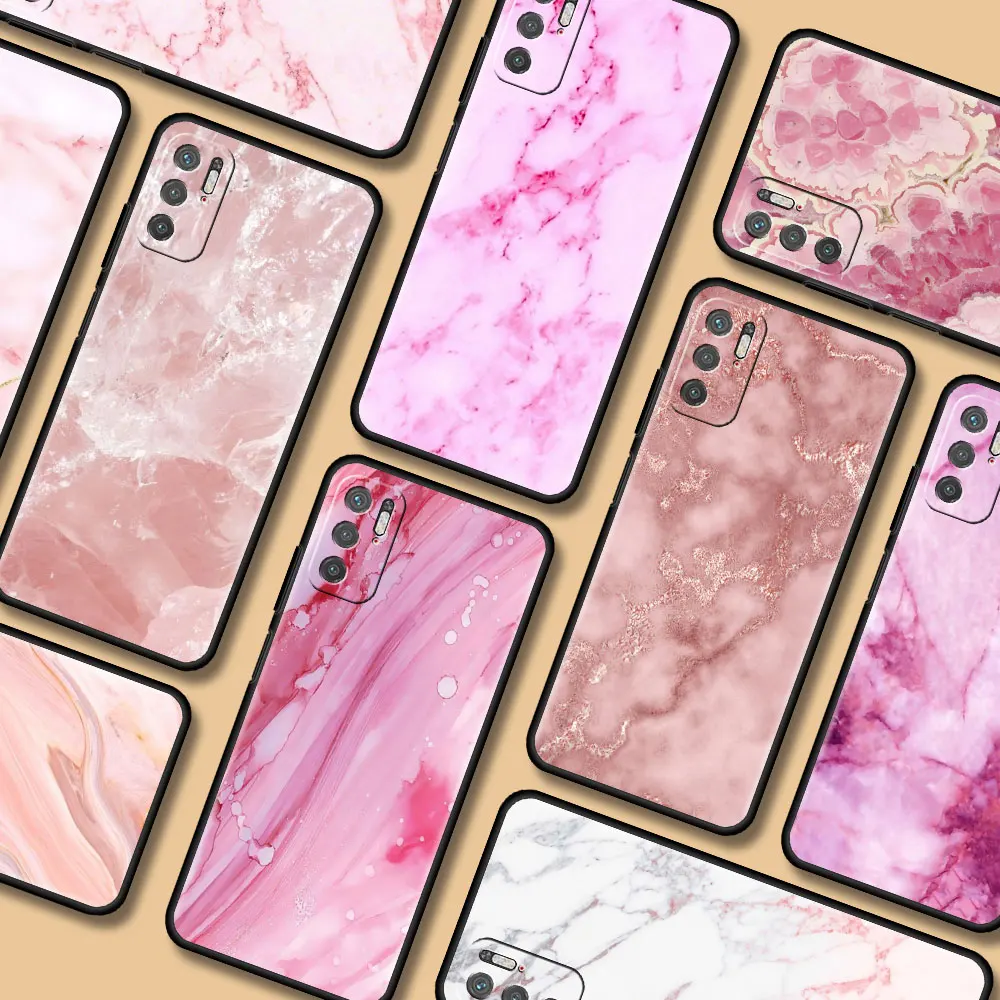 

Chic Pink Marble Phone Case For Xiaomi Redmi Note 9S 9 8 Pro 9C 7 8T 8 10 9A 7A K40 4G 8A Back Phone Cover Soft Capa