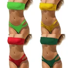 Комплект бикини, лето 2021, однотонные бикини, женский сексуальный пляжный купальник, купальный костюм, Бразильское бикини с пуш-ап