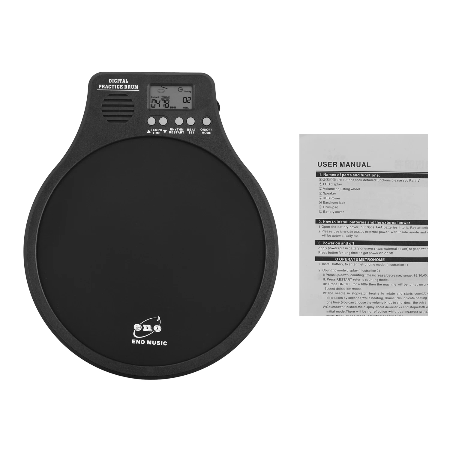 Электронный барабанный коврик цифровой тренировочный барабан с счетом скорости