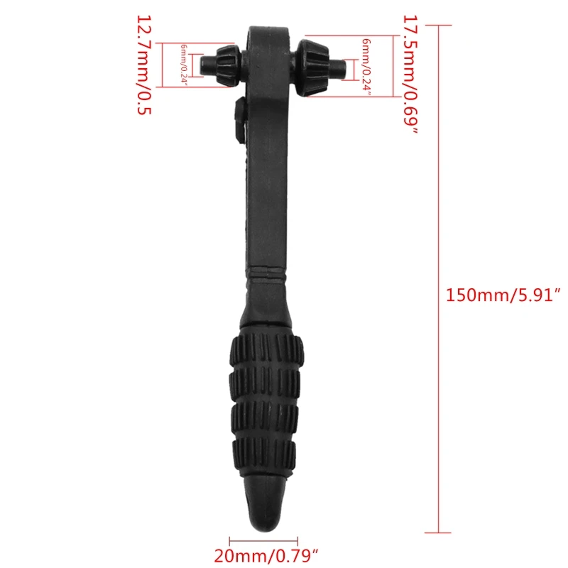 

2 in 1 Universal Hand Drill Ratchet Key Wrench Drill Chuck Spanner Handle Combo