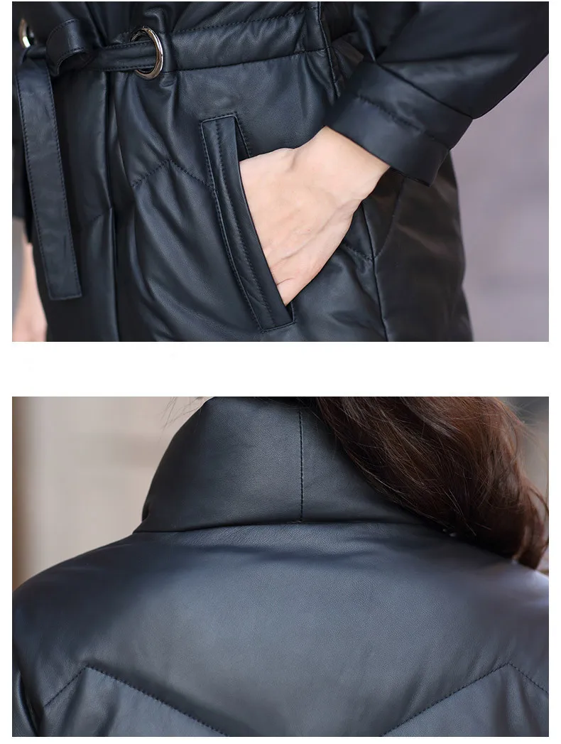 Рисунок 3 - Женский длинный пуховик из натуральной кожи