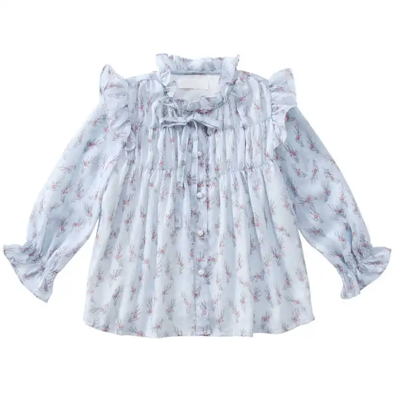 2020 New Spring Baby Girls Korean Style Shirts Child Floral Print Casual Blouses Kids Cute Long Sleeve Tops Children Clothes T04 | Детская