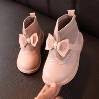 childrens leather shoes new boys girls bowknot princess shoes fashion non slip soft kids baby casual single shoes e50