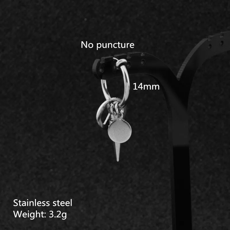 Ear clip Мужской Нержавеющая сталь Мода кулон серьги, ребята серьга, украшение из нержавеющей стали, человек аксессуар мода Gif мужские - Окраска металла: Ear clip