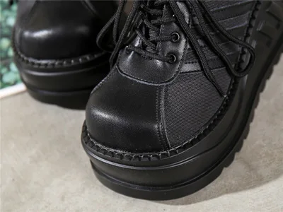 

Halloween European And American Punk Big Toe Platform Shoes Female Heightened Gothic Retro Platform Shoes JK Wedges