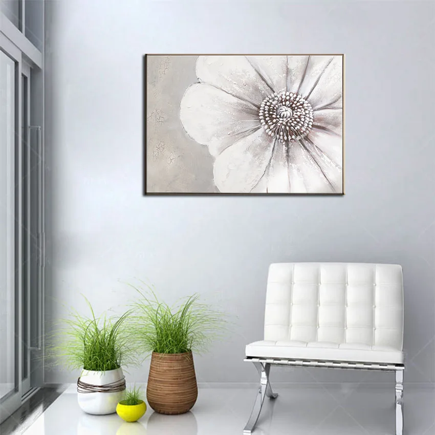 Горячая Распродажа большие цветы на стену для домашнего декора Холст ручной