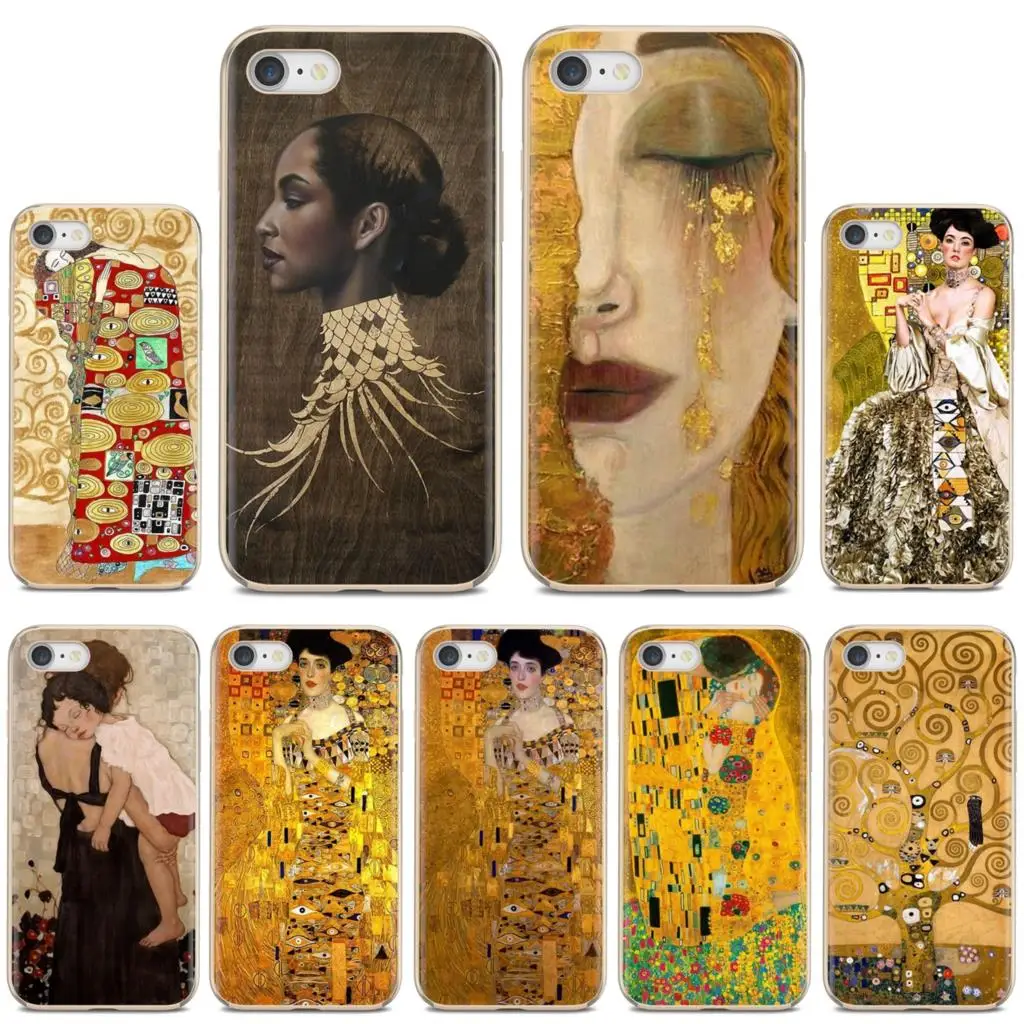 

For iPhone iPod Touch 11 12 Pro 4 4S 5 5S SE 5C 6 6S 7 8 X XR XS Plus Max 2020 TPU Silicone Case Kiss by Gustav Klimt gold tears