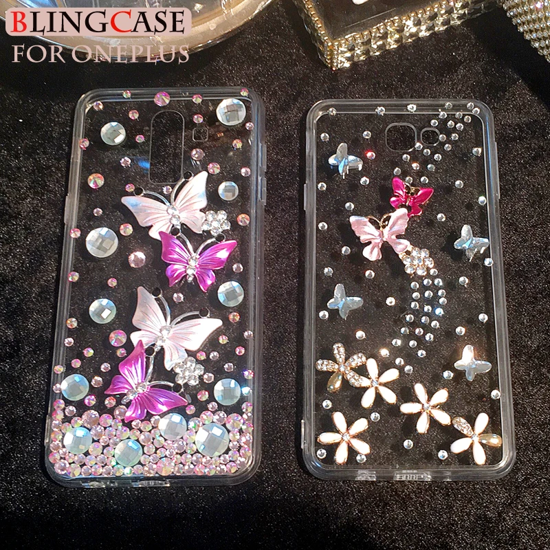 Бабочки со стразами Стразы чехол Обложка для мобильного телефона Oneplus 6 3 3t 5 7 лет