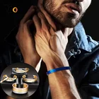 Браслет-манжета Vnox с индивидуальной гравировкой для женщин и мужчин, минималистичное металлическое украшение на запястье из нержавеющей стали, индивидуальный подарок