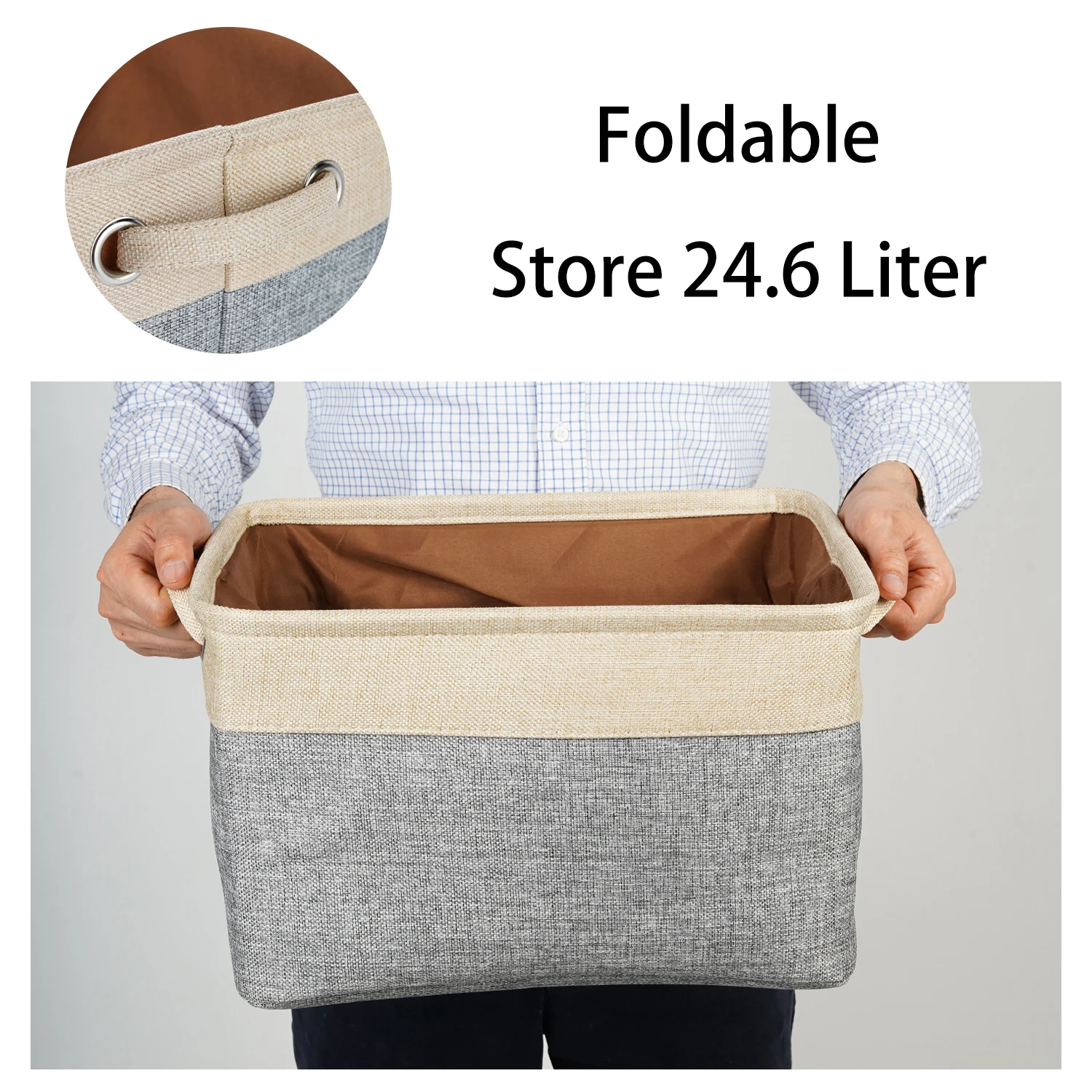 

Складная корзина для хранения из хлопка и льна, органайзер для одежды в японском стиле, складная корзина для хранения в багажнике автомобил...