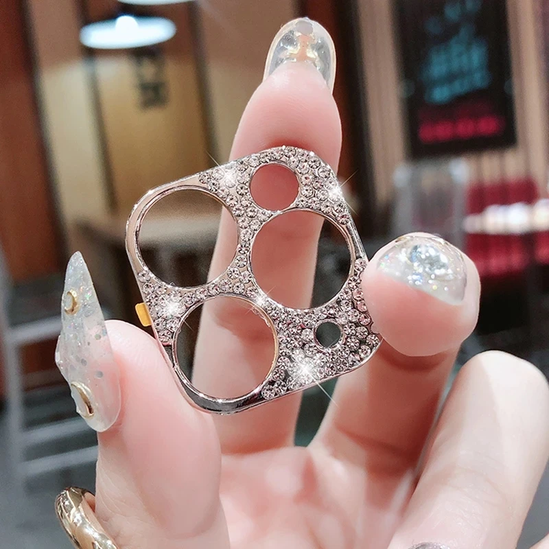 

Luxury 3D Crystal Glitter Stone For iPhone 11 12 Mini Pro Max Fashion Bling Diamond Lens Protection Camera Protector PC Cover