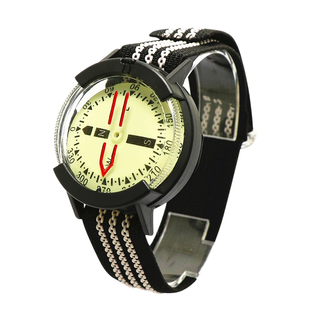 

Guide Portable Handheld Compass 50m Waterproof Diving Compass Underwater Caving Camping Hiking Fluorescent Watch
