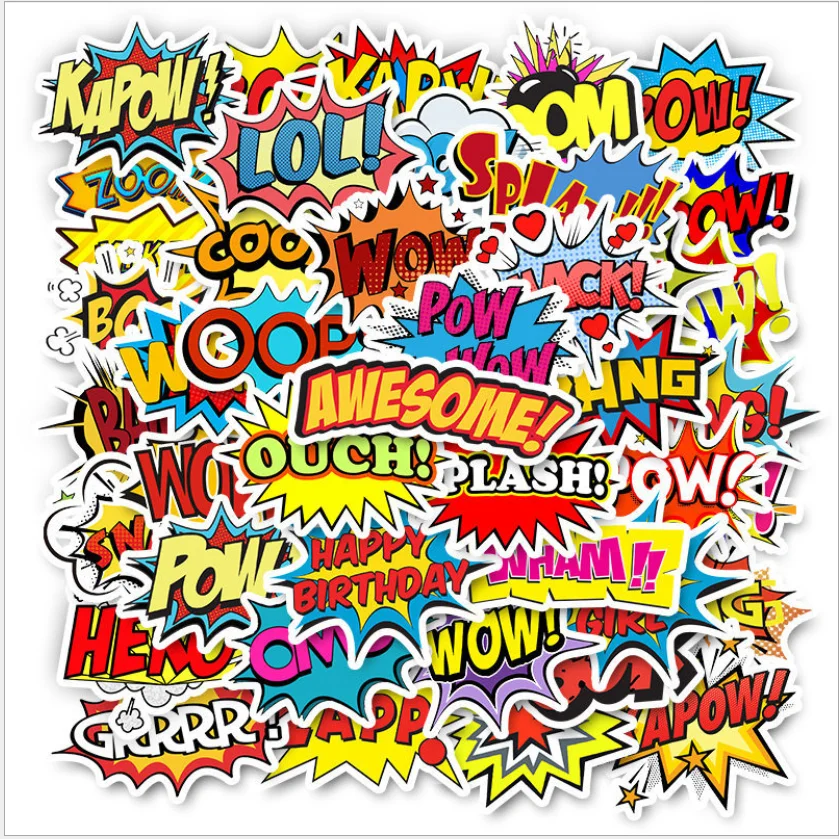 50 шт маленький желтый свежий чемодан чехол для тележки ноутбука граффити Стикеры