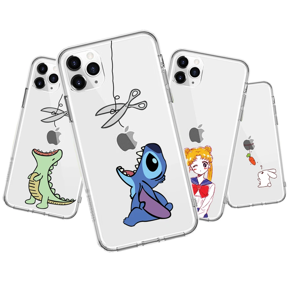 Мягкий силиконовый чехол для Apple iPhone 8, 7, 6, 6S Plus, 5, 5S, SE, XS, Max, XR, чехлы для телефона, в виде кролика, любви, редиса, падающих цветов