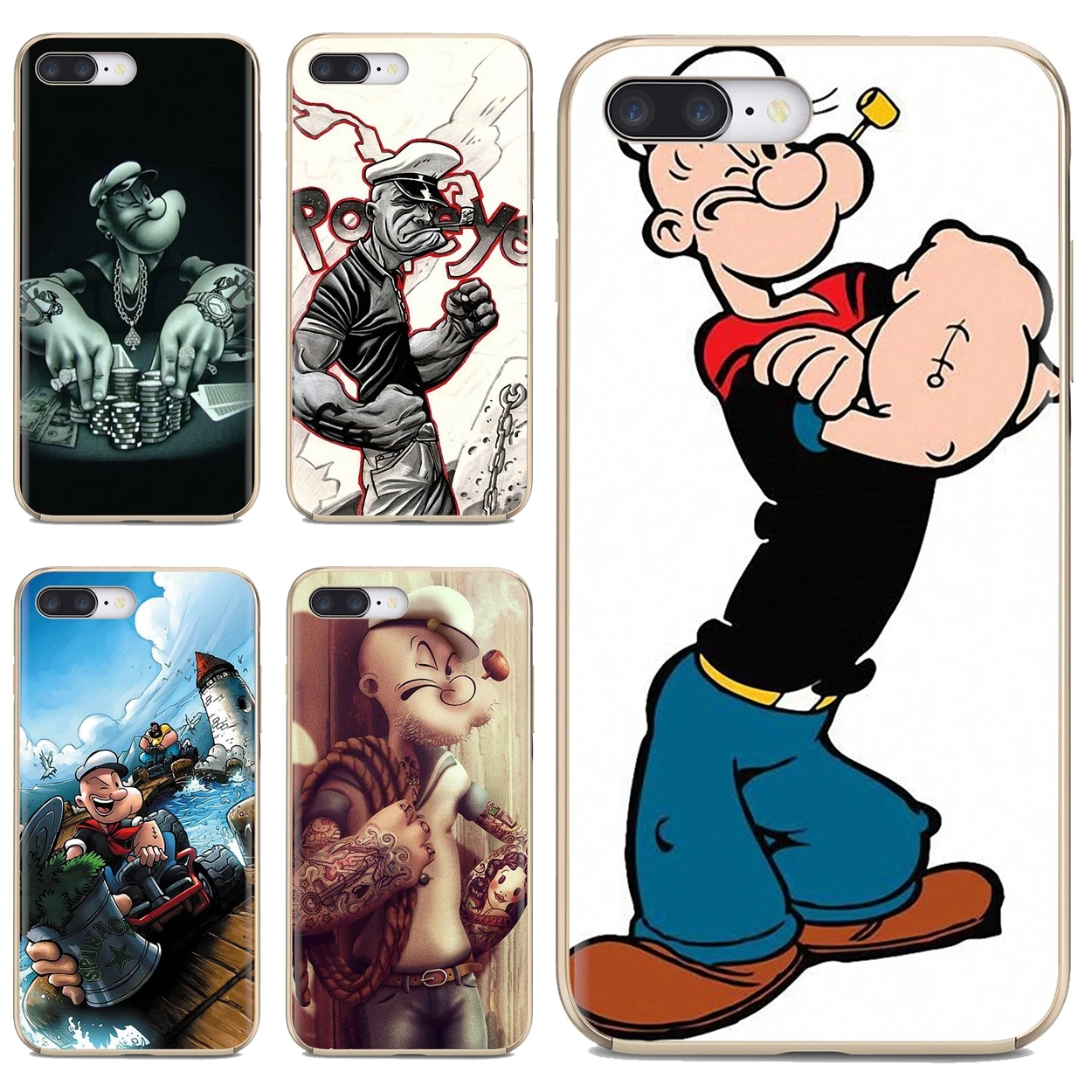 

Silicone Cover For iPhone iPod Touch 11 12 Pro 4 4S 5 5S SE 5C 6 6S 7 8 X XR XS Plus Max 2020 Anime popeye poker Pattern