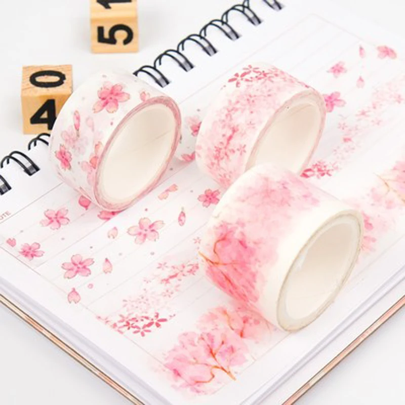 3 шт./лот Сакура васи лента DIY Скрапбукинг декоративная наклейка маскирующая