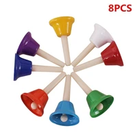 8 note colorful kid children musical toy 8pcs handbell hand bell percussion musical instrument christmas educational toy gift