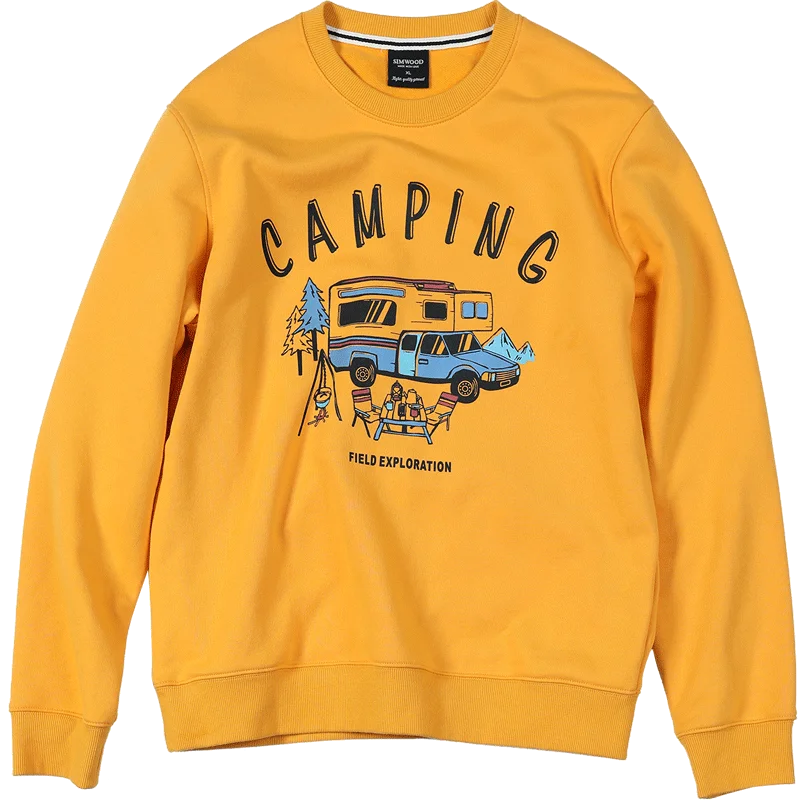 Мужская толстовка с принтом SIMWOOD Повседневная Толстовка надписью и круглым