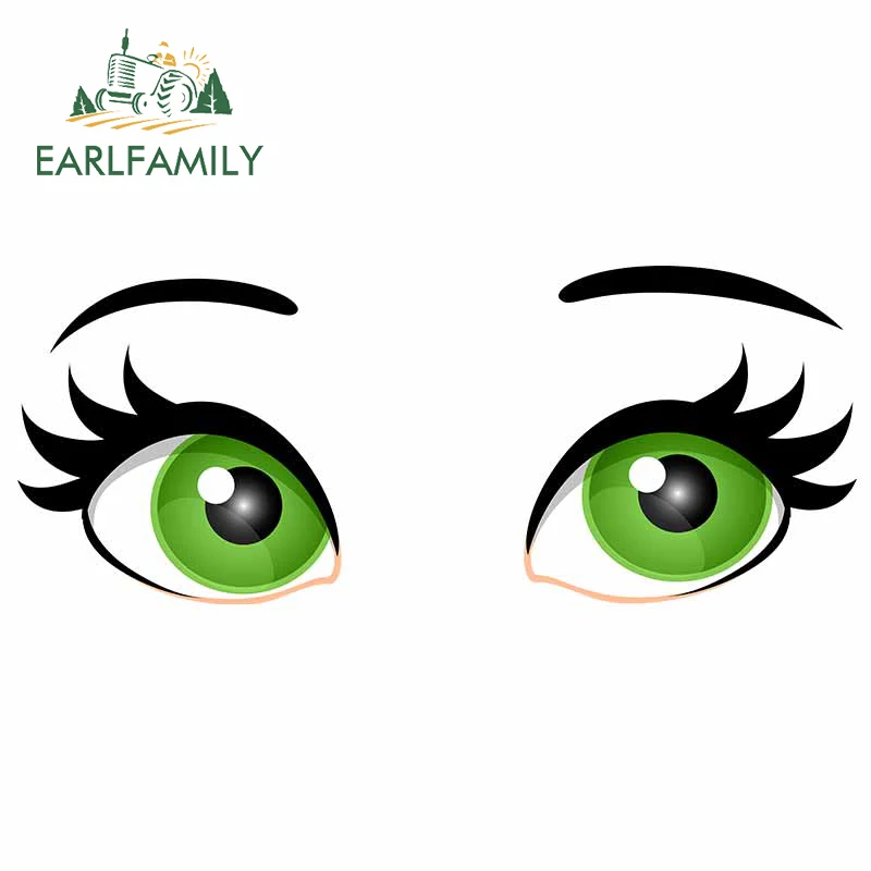 

EARLFAMILY 13 см x 5,3 см для аниме глаза зеленая аниме наклейки для автомобиля, устойчивая к царапинам наклейка на ветровое стекло личность багажни...