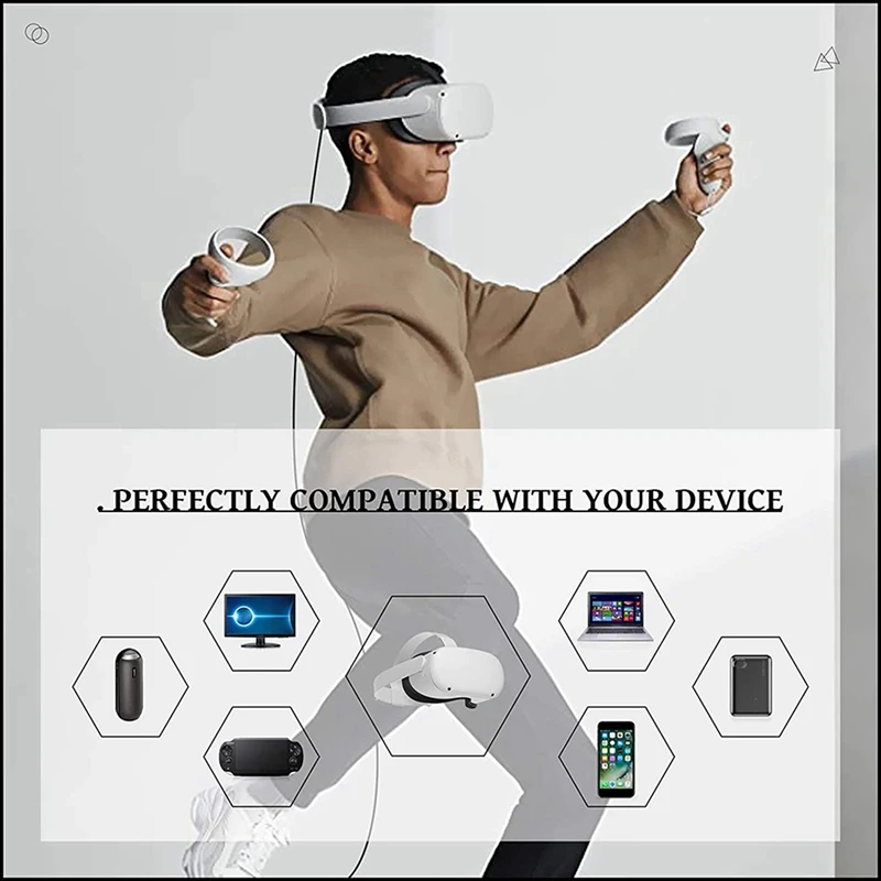 for Oculus Quest 2 Fast Charging & PC Data Transfer USB C 3.2 Gen1 Cable with Powerbank Fixing Battery Holder | Электроника