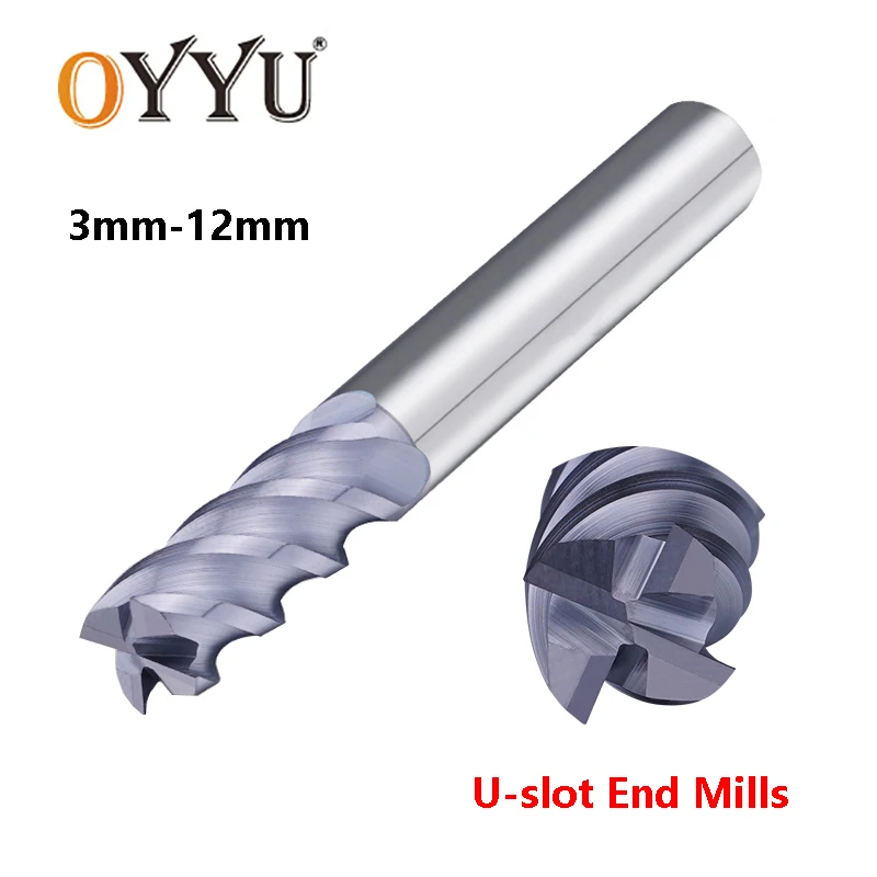 

OYYU 4 Flute High Efficiency U-Slotted End Mills Coated Rough or Finish Machining CNC Tungsten Steel Carbide Milling Cutter