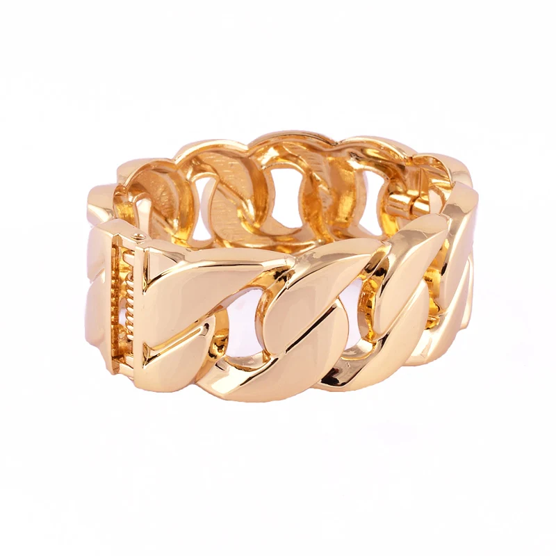 

Women Ladies Gold Hollow Chain Stainless Steel Open Cuff Bangle Bracelet Fashion Jewelry Gifts