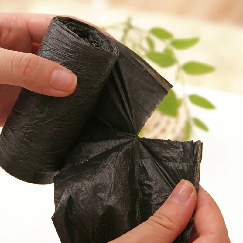 

Garbage bag household large black storage bag thickened garbage bag portable roll disposable plastic bag