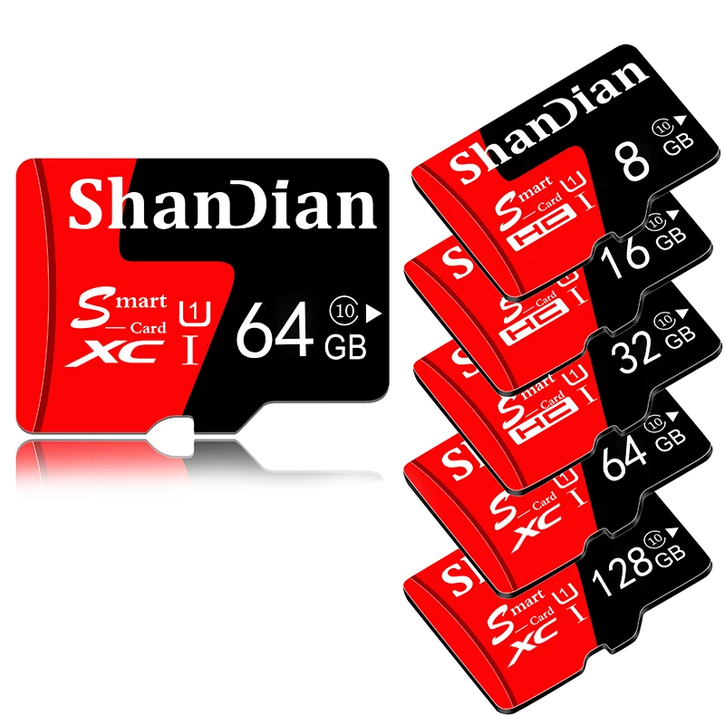 Высококачественная SD карта SHANDIAN 4 гб 8 16 32 64 памяти TF бесплатный адаптер розничная