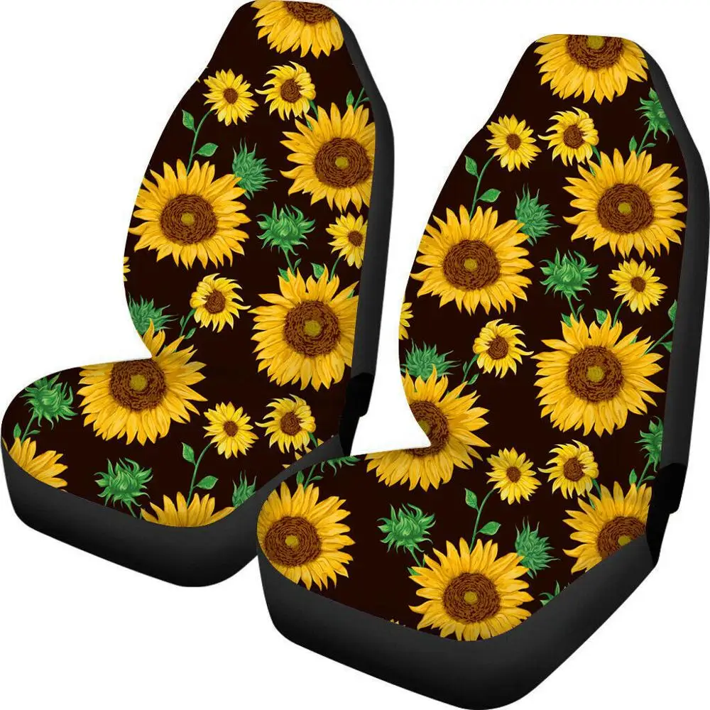 

Car seat cover green leaf sunflower printing seat cover universal Car seat cover Car protection cushion cover