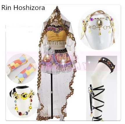 Rin Hoshizora Love live/карнавальный костюм для всех членов, костюм для косплея, арабское ночное Пробуждение Уми маки, униформа на Хэллоуин, праздничное платье - Цвет: Rin Hoshizora