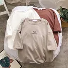 Femme футболки с короткими рукавами свободные Harajuku размера плюс 3XL с принтом букв Шик Просто все-матч Женская обувь в Корейском стиле Стиль кепки, кепки в стиле для отдыха