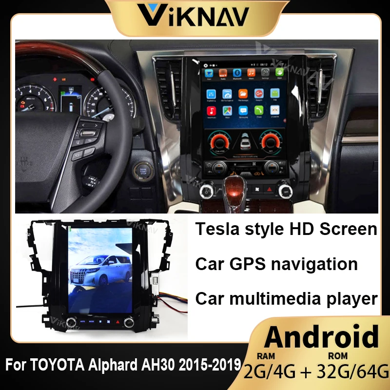 Автомобильный мультимедийный плеер android для TOYOTA Alphard AH30 2015 2016 2017 2019 автомобильное